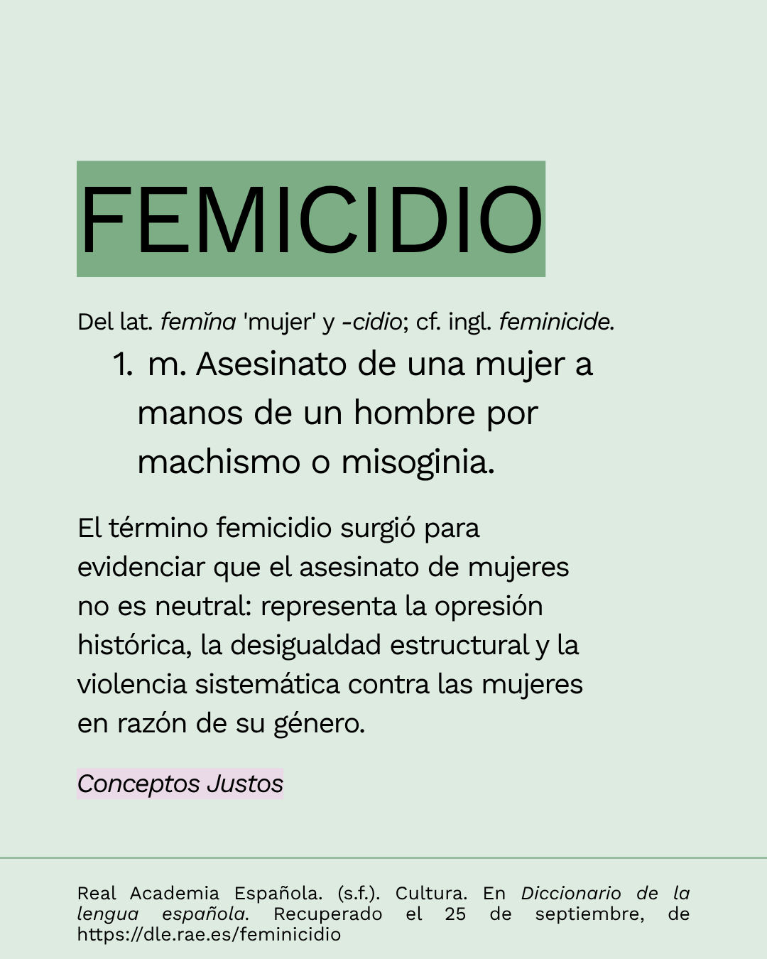 Conceptos Justos: definición de femicidio