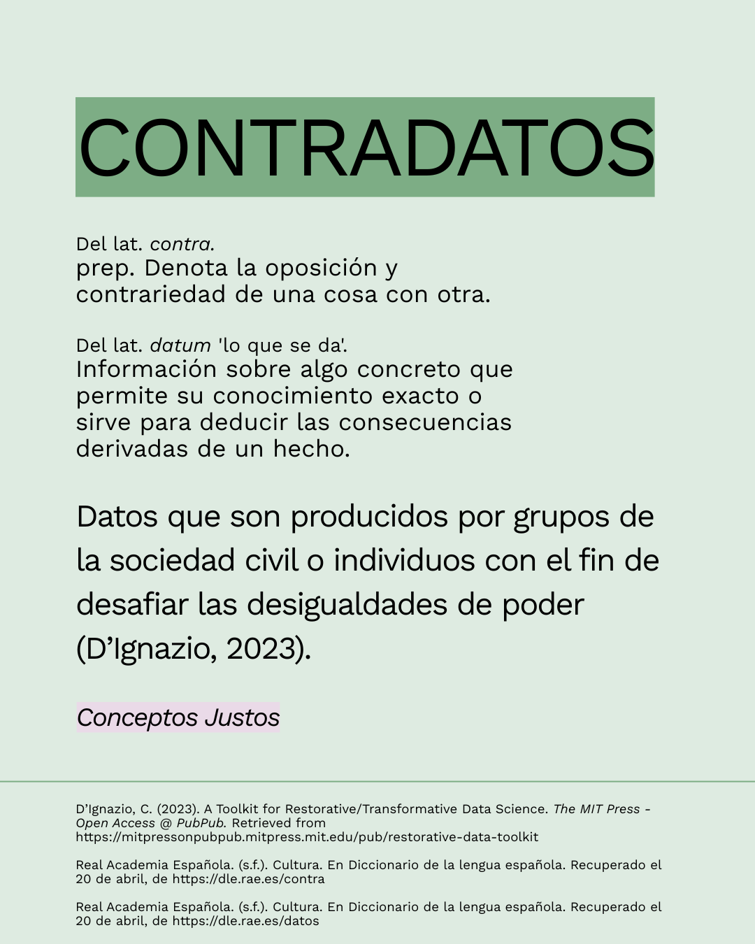 Conceptos Justos: contradatos