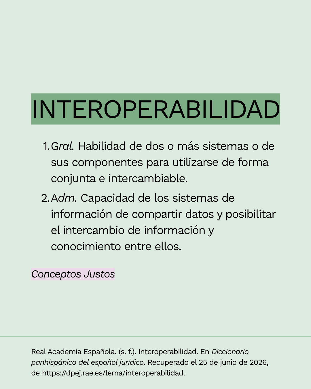 Conceptos Justos: interoperabilidad