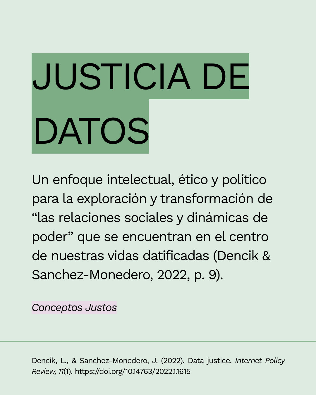 Conceptos Justos: justicia de datos