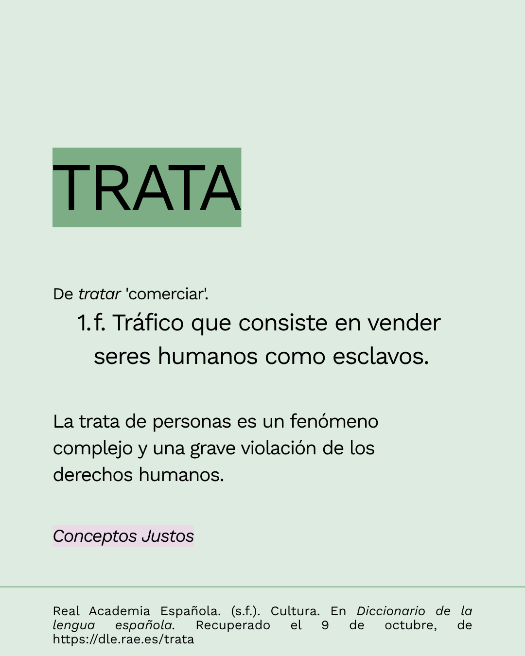 Conceptos Justos: trata de personas