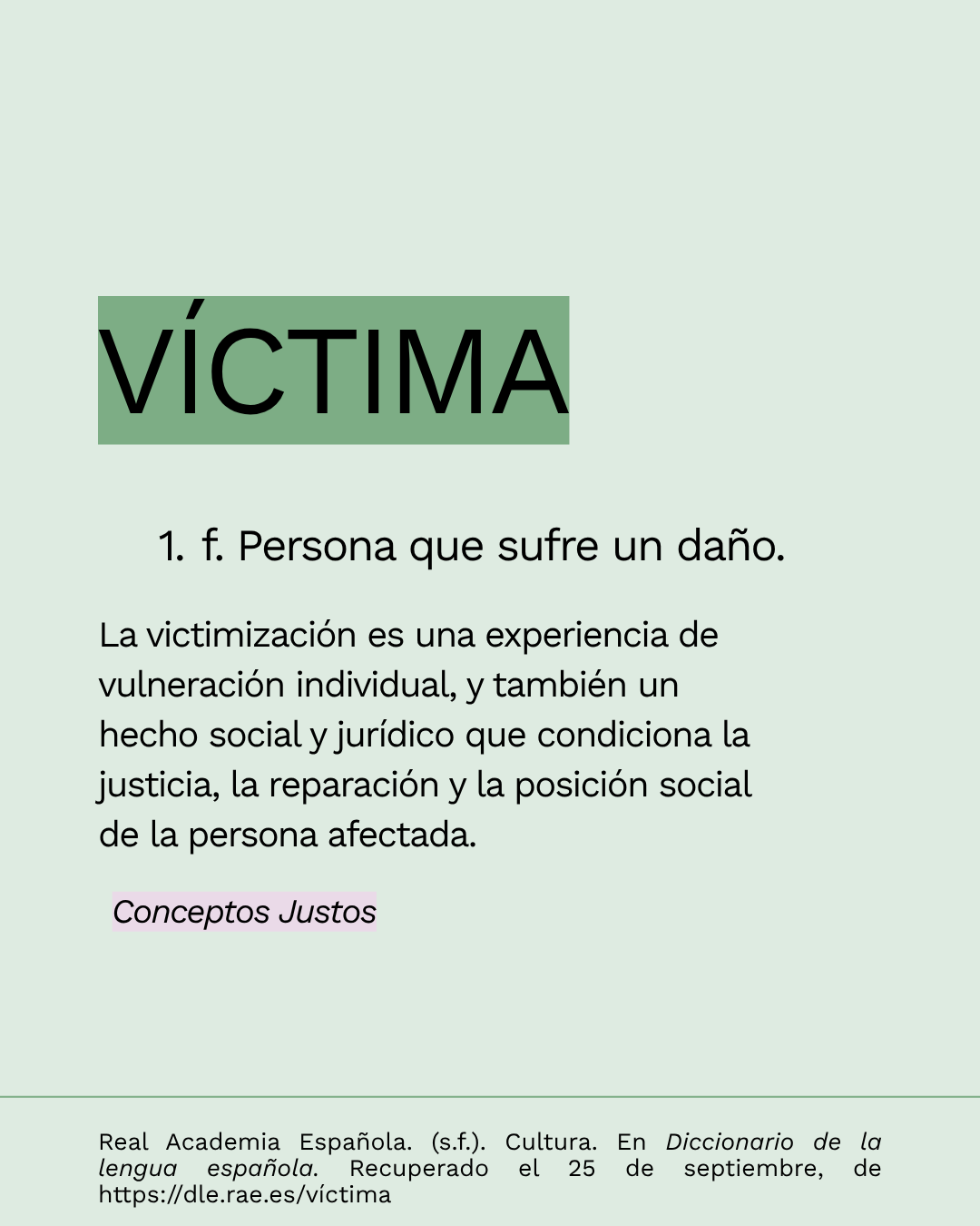 Conceptos Justos: víctima