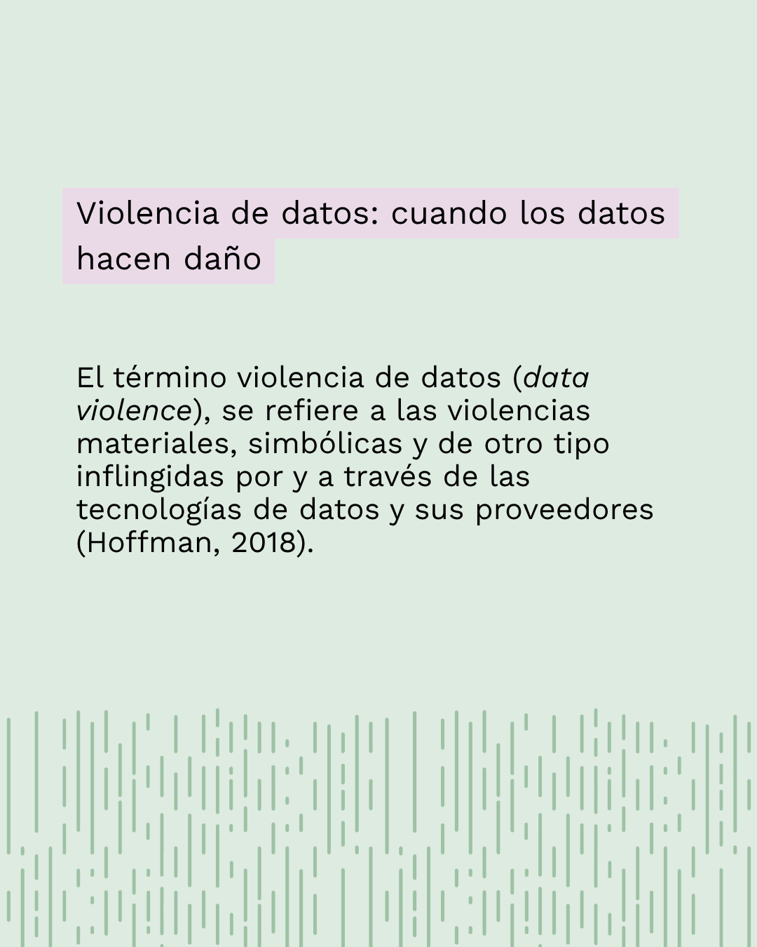 Conceptos Justos sobre violencia de datos, lámina 2