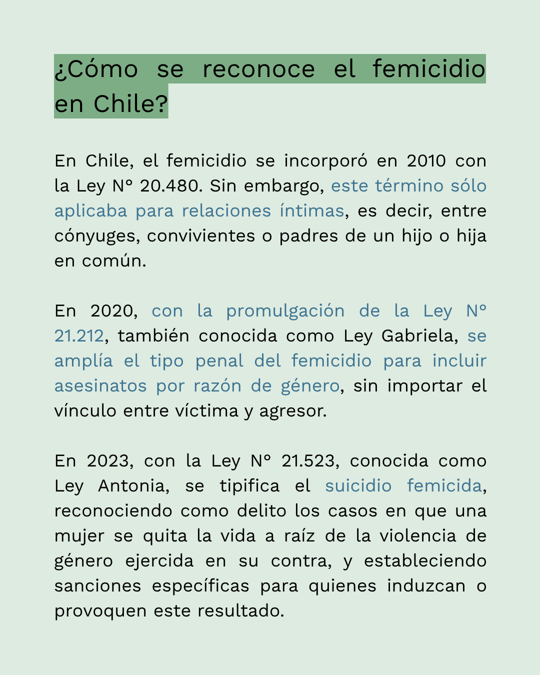 Reconocimiento del femicidio en Chile