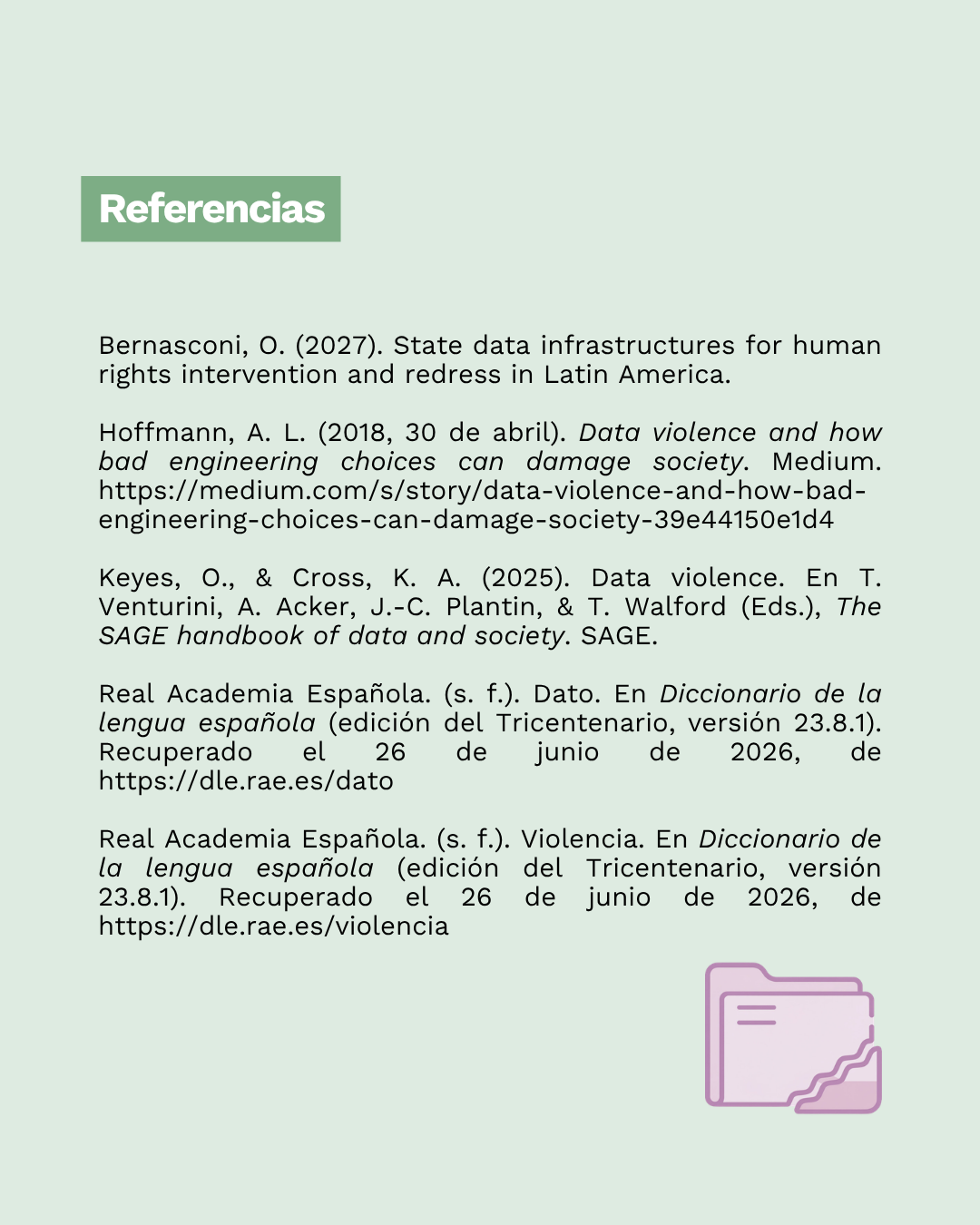 Conceptos Justos sobre violencia de datos, lámina 7
